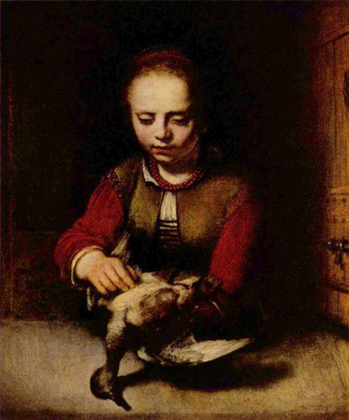 FABRITIUS, Carel Young Girl Plucking a Duck
